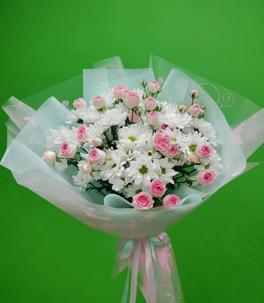 Букет влюбленный романтик в Аркуле Букет цветов из: Розы и Хризантемы в Аркуле