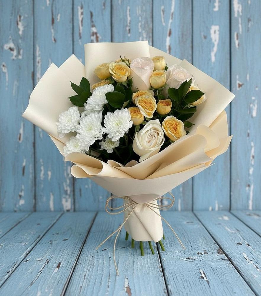 Букет цветов из: Розы и Хризантемы в Аркуле