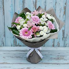 Букет цветов из:  Герберы, Альстромерии и Хризантемы в Аркуле