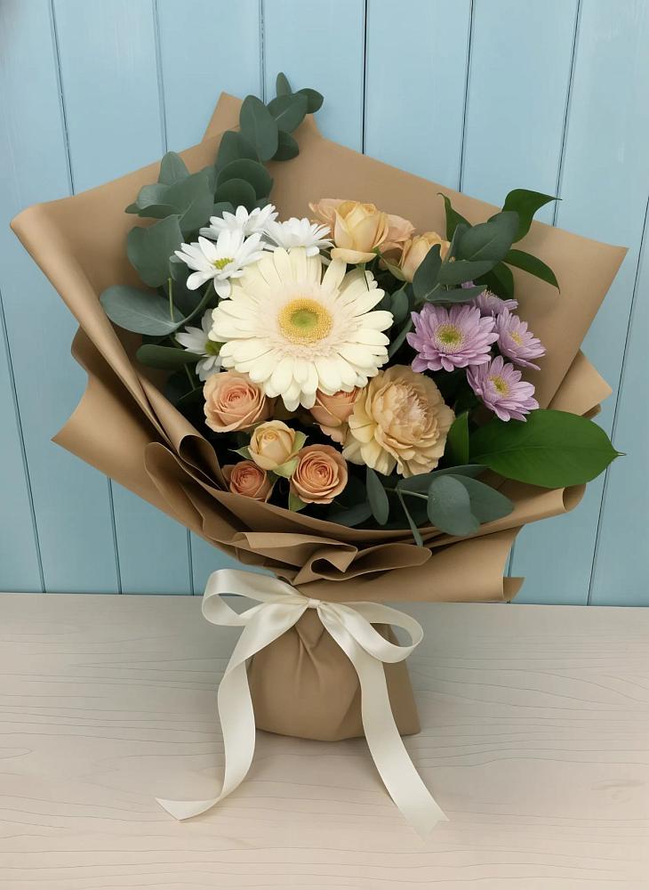 Букет цветов из: Герберы и Хризантемы в Аркуле