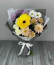 Букет цветов из:  Розы, Герберы и Хризантемы в Аркуле