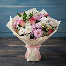 Букет цветов из:  Хризантемы, Альстромерии и Розы в Аркуле