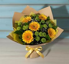 Букет цветов из:  Герберы и Хризантемы #REPLACE_PRED# Аркуле