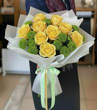 Букет цветов из:  Хризантемы и Розы в Аркуле