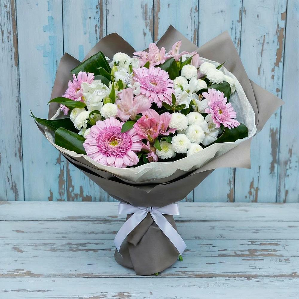 Букет цветов из: Герберы, Альстромерии и Хризантемы в Аркуле