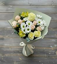 Букет цветов из:  Альстромерии, Розы и Хризантемы в Аркуле