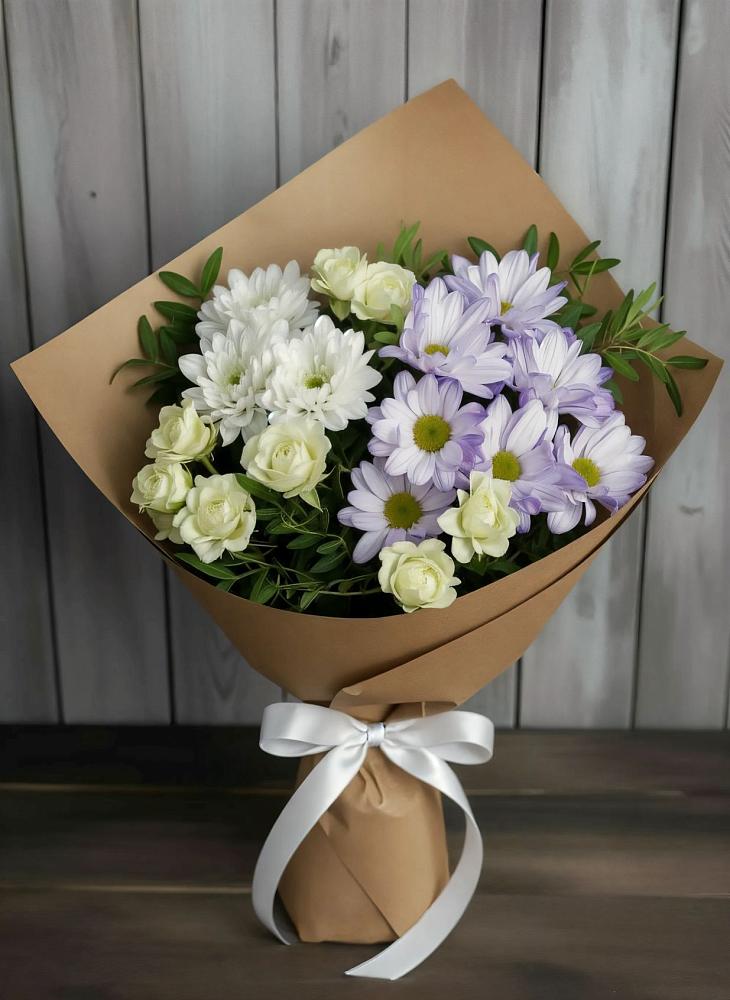 Букет цветов из: Хризантемы и Розы в Аркуле