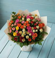 Букет Микс из разноцветных кустовых роз #REPLACE_PRED# Аркуле