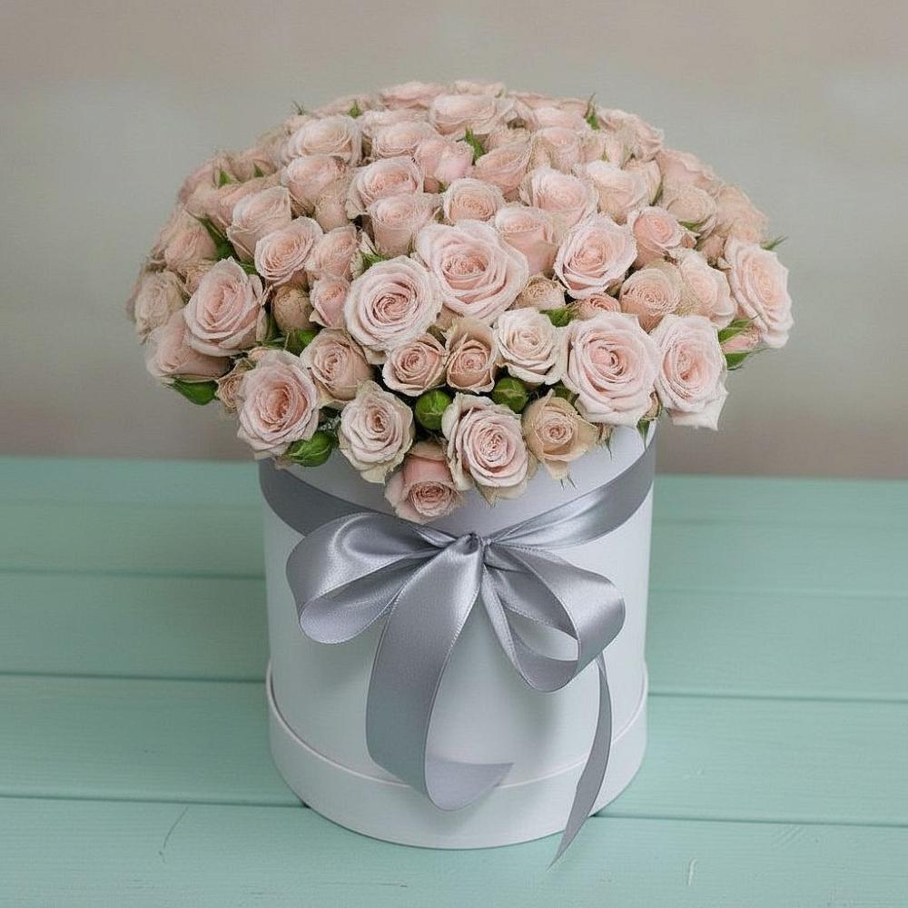 Цветочная композиция из Розы в шляпной коробке в Аркуле